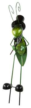 Preview: Beeindruckender Gartenstecker Grashüpfer - Höhe ca. 65 cm